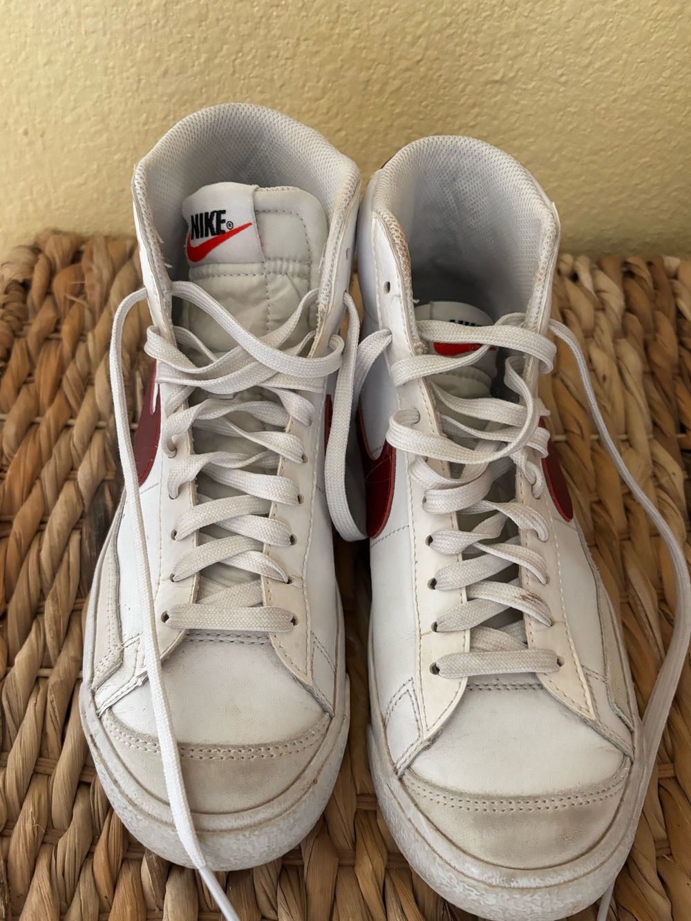 Nike Blazer Mid White/Red High-Top Sneakers